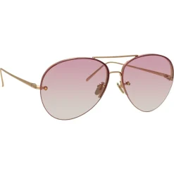 Linda Farrow - 574 C11 Aviator Sunglasses - Light Gold - Linda Farrow Eyewear - Avvenice