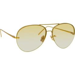 Linda Farrow - 574 C9 Aviator Sunglasses - Yellow Gold - Linda Farrow Eyewear - Avvenice