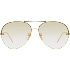 Linda Farrow - 574 C9 Aviator Sunglasses - Yellow Gold - Linda Farrow Eyewear - Avvenice
