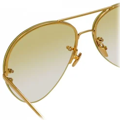 Linda Farrow - 574 C9 Aviator Sunglasses - Yellow Gold - Linda Farrow Eyewear - Avvenice