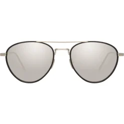 Linda Farrow - 739 C2 Aviator Sunglasses - White Gold & Black - Linda Farrow Eyewear - Avvenice