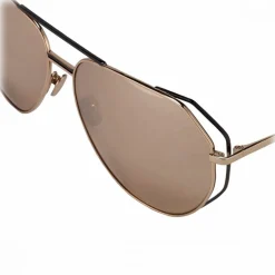 Linda Farrow - 351 C7 Aviator Sunglasses - Rose Gold - Linda Farrow Eyewear - Avvenice