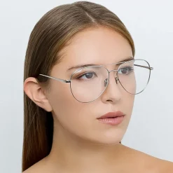 Linda Farrow - 751 C2 Aviator Optical Frames - White Gold - Linda Farrow Eyewear - Avvenice