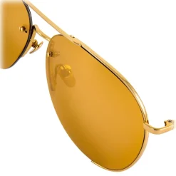 Linda Farrow - 624 C1 Aviator Sunglasses - Yellow Gold - Linda Farrow Eyewear - Avvenice