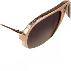 Linda Farrow - 149 C24 Aviator Sunglasses - Pink Snakeskin - Linda Farrow Eyewear - Avvenice