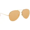 Linda Farrow - 574 C1 Aviator Sunglasses - Gold - Linda Farrow Eyewear - Avvenice