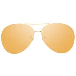 Linda Farrow - 574 C1 Aviator Sunglasses - Gold - Linda Farrow Eyewear - Avvenice