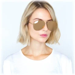 Linda Farrow - 574 C1 Aviator Sunglasses - Gold - Linda Farrow Eyewear - Avvenice