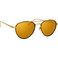 Linda Farrow - 739 C1 Aviator Sunglasses - Yellow Gold & Black - Linda Farrow Eyewear - Avvenice