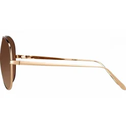 Linda Farrow - 398 C7 Aviator Sunglasses - Rose Gold - Linda Farrow Eyewear - Hailey Baldwin - Alessandra Ambrosio - Official - Avvenice