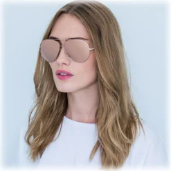 Linda Farrow - 398 C7 Aviator Sunglasses - Rose Gold - Linda Farrow Eyewear - Hailey Baldwin - Alessandra Ambrosio - Official - Avvenice