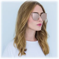 Linda Farrow - 509 C3 Browline Sunglasses - Rose Gold - Linda Farrow Eyewear - Gigi Hagid - Elle Macpherson - Official - Avvenice