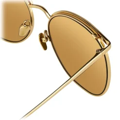 Linda Farrow - 509 C1 Browline Sunglasses - Yellow Gold - Linda Farrow Eyewear - Gigi Hagid - Elle Macpherson - Official - Avvenice