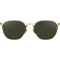 Linda Farrow - 538 C4 Browline Sunglasses - Yellow Gold - Linda Farrow Eyewear - Avvenice