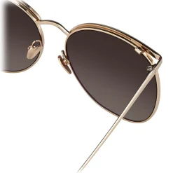 Linda Farrow - 509 C6 Browline Sunglasses - Rose Gold - Linda Farrow Eyewear - Gigi Hagid - Elle Macpherson - Official - Avvenice