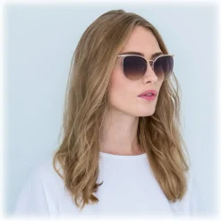 Linda Farrow - 509 C6 Browline Sunglasses - Rose Gold - Linda Farrow Eyewear - Gigi Hagid - Elle Macpherson - Official - Avvenice