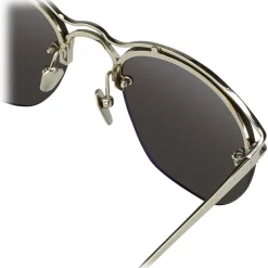 Linda Farrow - 538 C5 Browline Sunglasses - White Gold - Linda Farrow Eyewear - Avvenice