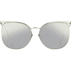 Linda Farrow - 509 C2 Browline Sunglasses - White Gold - Linda Farrow Eyewear - Gigi Hagid - Elle Macpherson - Official - Avvenice