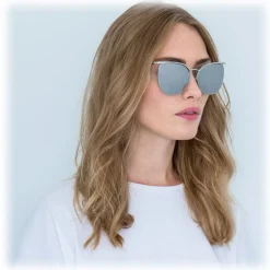 Linda Farrow - 509 C2 Browline Sunglasses - White Gold - Linda Farrow Eyewear - Gigi Hagid - Elle Macpherson - Official - Avvenice