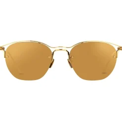 Linda Farrow - 538 C1 Browline Sunglasses - Yellow Gold - Linda Farrow Eyewear - Avvenice