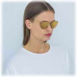 Linda Farrow - 538 C1 Browline Sunglasses - Yellow Gold - Linda Farrow Eyewear - Avvenice