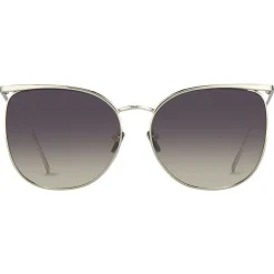 Linda Farrow - 509 C5 Browline Sunglasses - White Gold - Linda Farrow Eyewear - Gigi Hagid - Elle Macpherson - Official - Avvenice