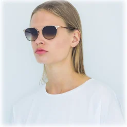 Linda Farrow - 421 C1 Browline Sunglasses - Yellow Gold - Linda Farrow Eyewear - Karlie Kloss - Alessandra Ambrosio - Official - Avvenice