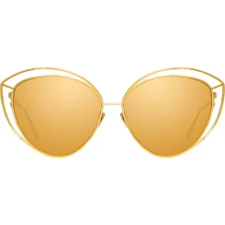 Linda Farrow - 697 C1 Cat Eye Sunglasses - Yellow Gold - Linda Farrow Eyewear - Avvenice
