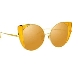 Linda Farrow - 854 C4 Cat Eye Sunglasses - Yellow Gold - Linda Farrow Eyewear - Avvenice