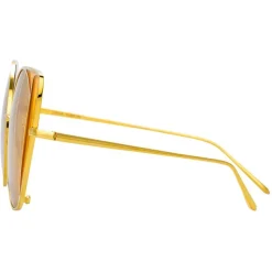 Linda Farrow - 854 C4 Cat Eye Sunglasses - Yellow Gold - Linda Farrow Eyewear - Avvenice