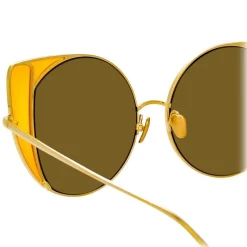 Linda Farrow - 854 C4 Cat Eye Sunglasses - Yellow Gold - Linda Farrow Eyewear - Avvenice