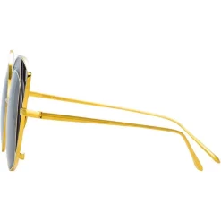 Linda Farrow - 856 C1 Cat Eye Sunglasses - Yellow Gold and Translucent Black - Linda Farrow Eyewear - Avvenice