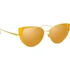 Linda Farrow - 855 C4 Cat Eye Sunglasses - Yellow Gold - Linda Farrow Eyewear - Avvenice