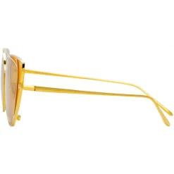 Linda Farrow - 855 C4 Cat Eye Sunglasses - Yellow Gold - Linda Farrow Eyewear - Avvenice