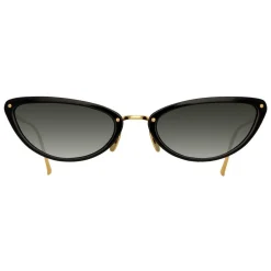 Linda Farrow - 709 C1 Cat Eye Sunglasses - Black - Linda Farrow Eyewear - Gigi Hadid Official - Avvenice