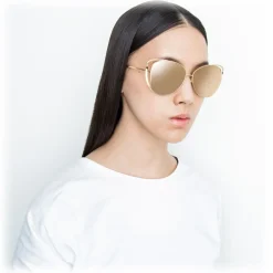 Linda Farrow - 661 C1 Cat Eye Sunglasses - Yellow Gold - Linda Farrow Eyewear - Avvenice