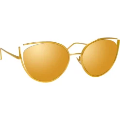 Linda Farrow - 668 C1 Cat Eye Sunglasses - Yellow Gold - Linda Farrow Eyewear - Avvenice