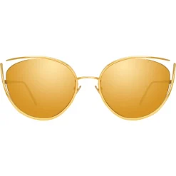 Linda Farrow - 668 C1 Cat Eye Sunglasses - Yellow Gold - Linda Farrow Eyewear - Avvenice
