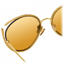 Linda Farrow - 668 C1 Cat Eye Sunglasses - Yellow Gold - Linda Farrow Eyewear - Avvenice