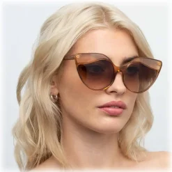 Linda Farrow - 871 C2 Cat Eye Sunglasses - Tobacco Peach - Linda Farrow Eyewear - Avvenice