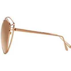 Linda Farrow - 697 C3 Cat Eye Sunglasses - Rose Gold - Linda Farrow Eyewear - Avvenice