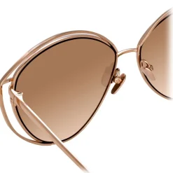 Linda Farrow - 697 C3 Cat Eye Sunglasses - Rose Gold - Linda Farrow Eyewear - Avvenice