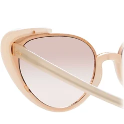 Linda Farrow - 736 C6 Cat Eye Sunglasses - Milky Pink - Linda Farrow Eyewear - Avvenice