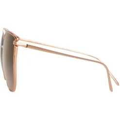 Linda Farrow - 809 C5 Cat Eye Sunglasses - Rose Gold - Linda Farrow Eyewear - Avvenice