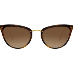 Linda Farrow - 683 C3 Cat Eye Sunglasses - Tortoiseshell - Linda Farrow Eyewear - Avvenice