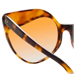 Linda Farrow - 871 C4 Cat Eye Sunglasses - Tortoiseshell - Linda Farrow Eyewear - Avvenice