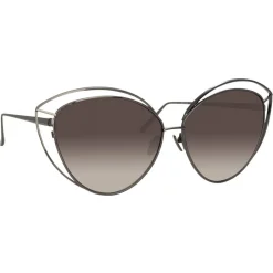 Linda Farrow - 697 C6 Cat Eye Sunglasses - Nickel - Linda Farrow Eyewear - Avvenice