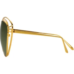 Linda Farrow - 697 C4 Cat Eye Sunglasses - Yellow Gold - Linda Farrow Eyewear - Avvenice