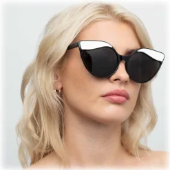Linda Farrow - 871 C1 Cat Eye Sunglasses - Black White - Linda Farrow Eyewear - Avvenice