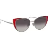 Linda Farrow - 855 C5 Cat Eye Sunglasses - White Gold and Crimson - Linda Farrow Eyewear - Avvenice